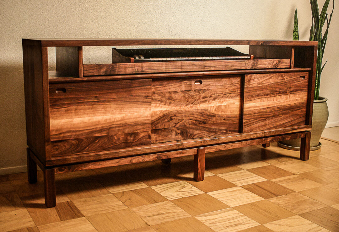 Mars Built Media Producer Credenza in Walnut