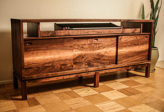 Mars Built Media Producer Credenza in Walnut