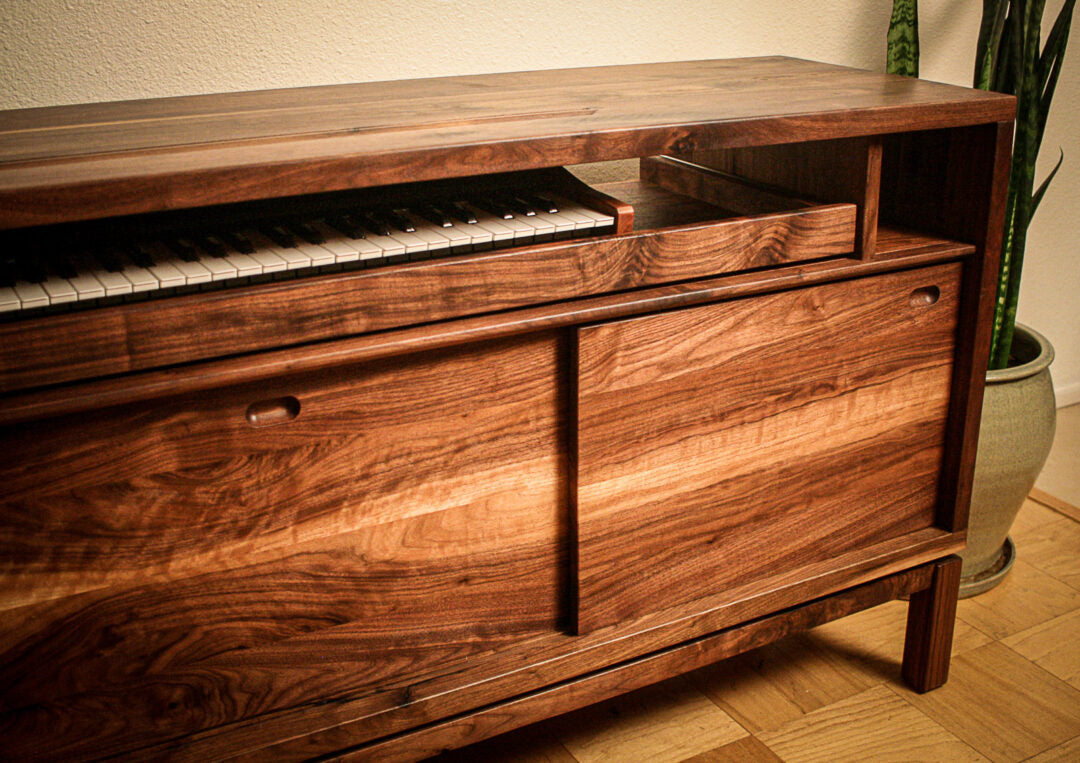 Mars Built Media Producer Credenza in Walnut