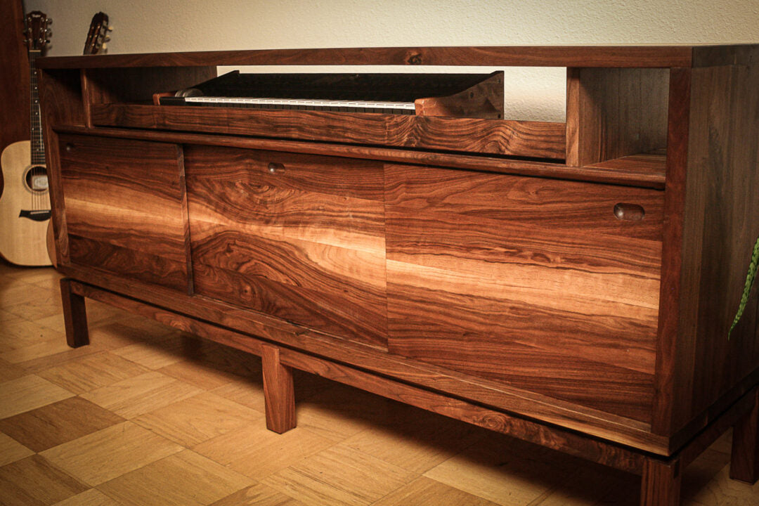 Mars Built Media Producer Credenza in Walnut