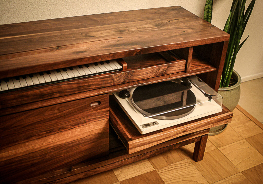 Mars Built Media Producer Credenza in Walnut