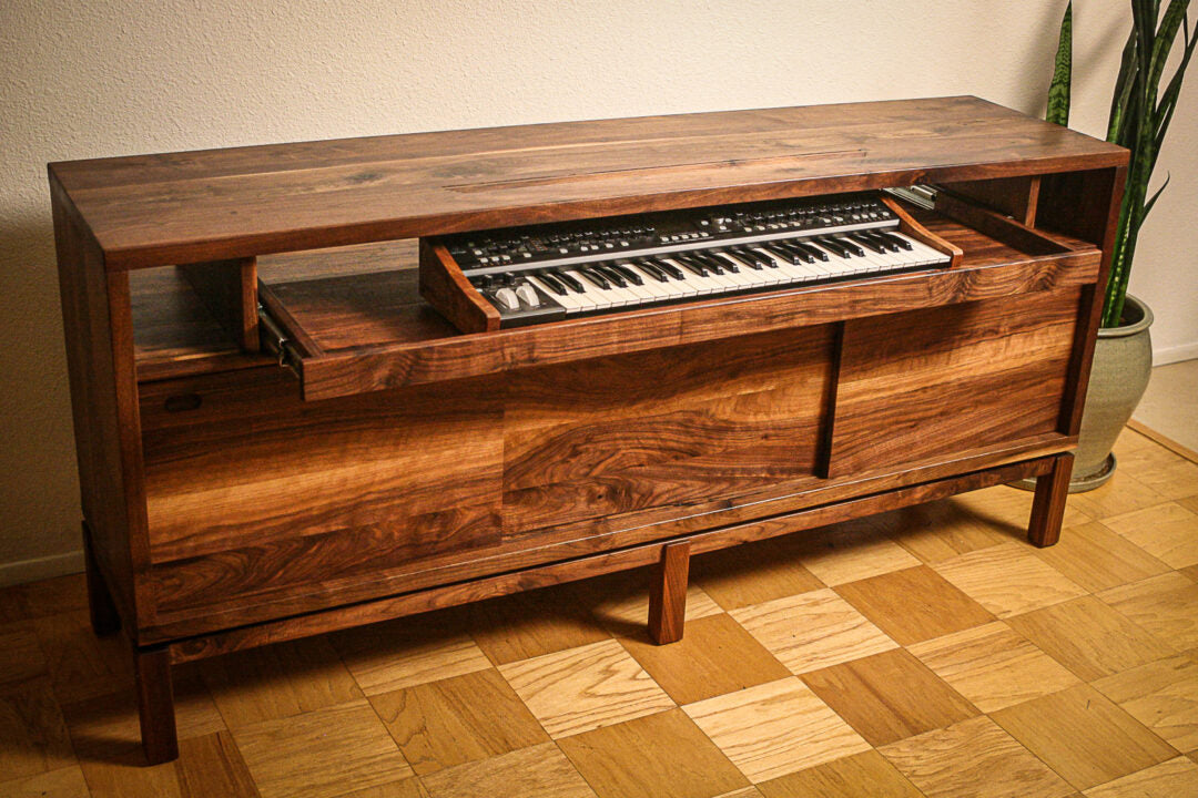 Mars Built Media Producer Credenza in Walnut